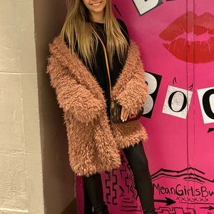 Light pink fur jacket